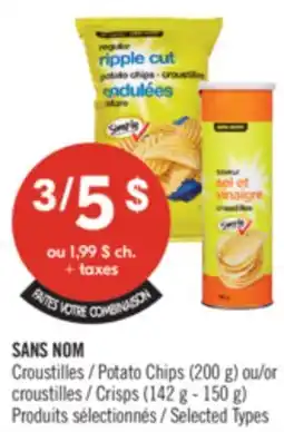 Pharmaprix NO NAME Potato Chips (200 g) or Crisps (142 g - 150 g) offer