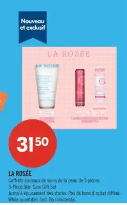 Pharmaprix LA ROSÉE 3-Piece Skin Care Gift Set offer