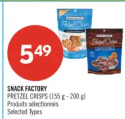 Pharmaprix SNACK FACTORY PRETZEL CRISPS offer