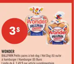 Pharmaprix WONDER BALLPARK Hot Dog (6) or Hamburger (8) Buns offer