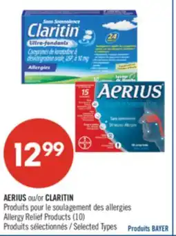 Pharmaprix AERIUS or CLARITIN offer