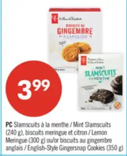 Pharmaprix PC Mint Slamscuits (240 g) Lemon Meringue (300 g) or English-Style Gingersnap Cookies (350 g) offer