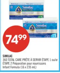 Pharmaprix SIMILAC 360 TOTAL CARE 1 or Préparation pour Infant Formula (16 x 235 mL) offer