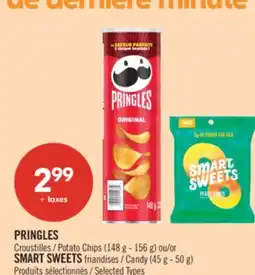 Pharmaprix PRINGLES Potato Chips (148 g - 156 g) or SMART SWEETS Candy (45 g - 50 g) offer