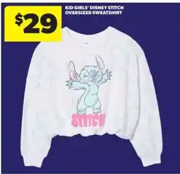 Real Canadian Superstore Kid Girls' Disney Stitch Oversized Sweatshirt offer