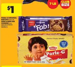 Real Canadian Superstore Parle G Original Biscuits or Hide & Seek Fab Cookies offer