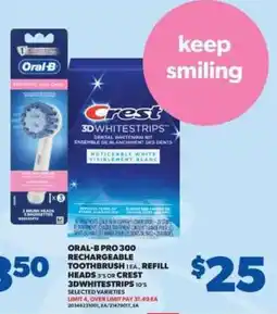Real Canadian Superstore Oral-B Pro 300 Rechargeable Toothbrush or Crest 3DWhitestrips offer