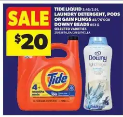 Real Canadian Superstore Tide Liquid or Gain Flings or Downy Beads offer