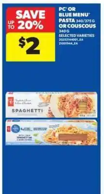 Real Canadian Superstore PC or Blue Menu Pasta or Couscous offer