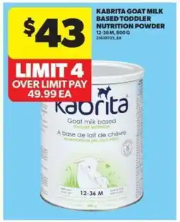 Real Canadian Superstore Kabrita Goat Milk Based Toddler Nutrition Powder offer