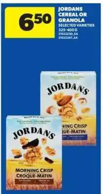 Real Canadian Superstore JORDANS Cereal or Granola offer