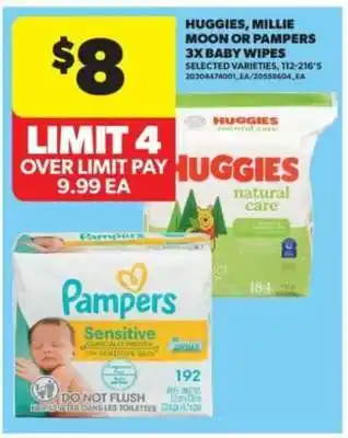 Real Canadian Superstore Huggies, Millie Moon or Pampers 3x Baby Wipes offer