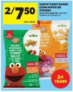 Real Canadian Superstore Earth's Best Baked Corn Puffs or Straws offer