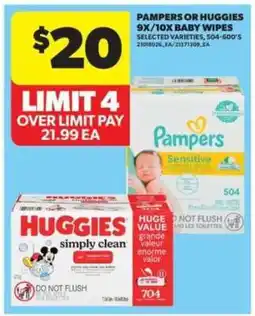 Real Canadian Superstore Pampers or Huggies 9x/10x Baby Wipes offer