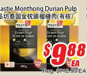WinCo Food Mart Tastie Monthong Durian Pulp offer