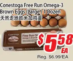 WinCo Food Mart Conestoga Free Run Omega-3 Brown Eggs (Large) offer