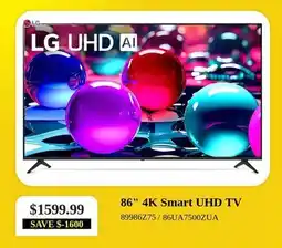 Leon's LG UHD AI 86 4K Smart UHD TV offer