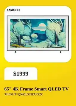Leon's SAMSUNG 65 4K Frame Smart QLED TV offer