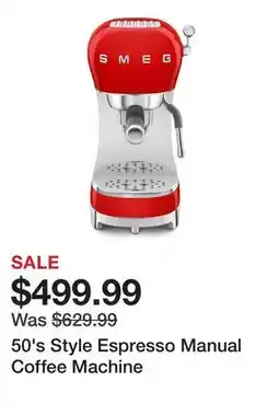 TSC Stores 50's Style Espresso Manual Coffee Machine offer
