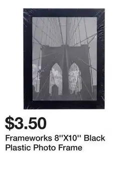 Dollarama Frameworks 8''X10'' Black Plastic Photo Frame offer