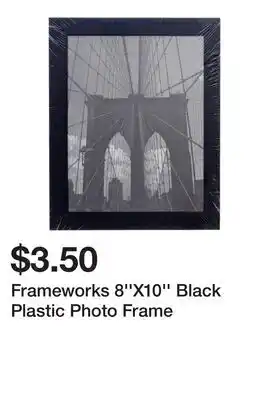 Dollarama Frameworks 8''X10'' Black Plastic Photo Frame offer