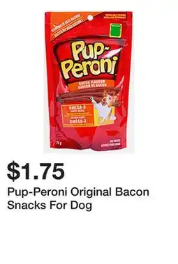 Dollarama Pup-Peroni Original Bacon Snacks For Dog offer