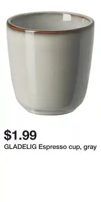 IKEA GLADELIG Espresso cup, gray offer