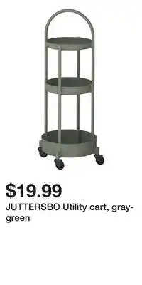 IKEA JUTTERSBO Utility cart, gray-green offer