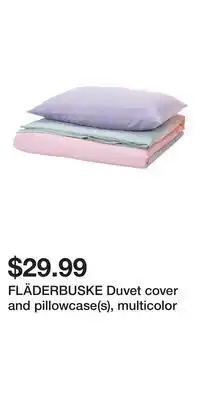 IKEA FLÄDERBUSKE Duvet cover and pillowcase(s), multicolor offer
