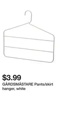 IKEA GÅRDSMÄSTARE Pants/skirt hanger, white offer