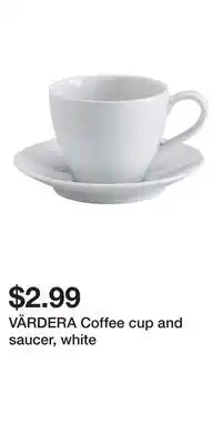 IKEA VÄRDERA Coffee cup and saucer, white offer