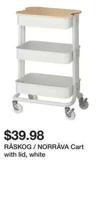 IKEA RÅSKOG / NORRÅVA Cart with lid, white offer