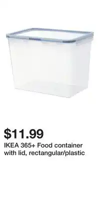 IKEA IKEA 365+ Food container with lid, rectangular/plastic offer