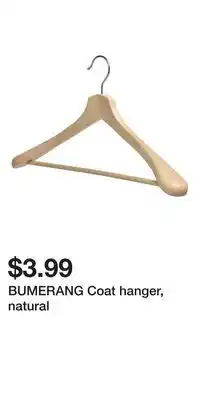 IKEA BUMERANG Coat hanger, natural offer