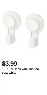 IKEA TISKEN Hook with suction cup, white offer
