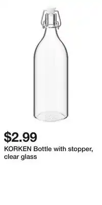 IKEA KORKEN Bottle with stopper, clear glass offer