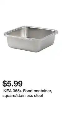 IKEA IKEA 365+ Food container, square/stainless steel offer