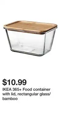 IKEA IKEA 365+ Food container with lid, rectangular glass/bamboo offer
