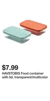 IKEA HAVSTOBIS Food container with lid, transparent/multicolor offer