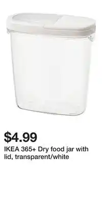 IKEA IKEA 365+ Dry food jar with lid, transparent/white offer