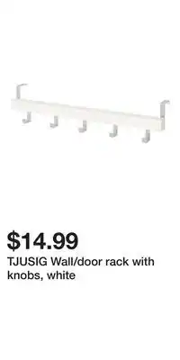 IKEA TJUSIG Wall/door rack with knobs, white offer