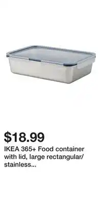IKEA IKEA 365+ Food container with lid, large rectangular/stainless steel plastic offer