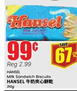 Btrust Supermarket HANSEL Milk Sandwich Biscuits offer
