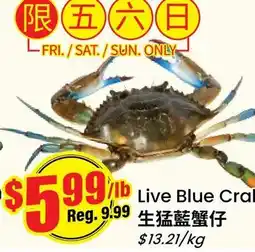 Btrust Supermarket Live Blue Crab offer