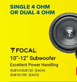 Visions Electronics Focal 10-12 Subwoofer offer