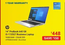 Visions Electronics HP 14 ProBook 640 G8 Business Laptop offer