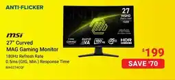 Visions Electronics MSI 27 Curved MAG Gaming Monitor offer