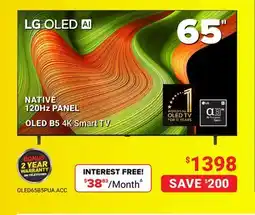 Visions Electronics LG 65 OLED B5 4K Smart TV offer