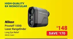 Visions Electronics NIKON Prostaff 1000i Laser Rangefinder offer