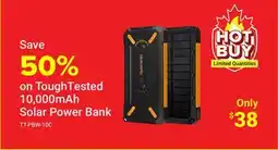 Visions Electronics ToughTested 10,000mAh Solar Power Bank offer
